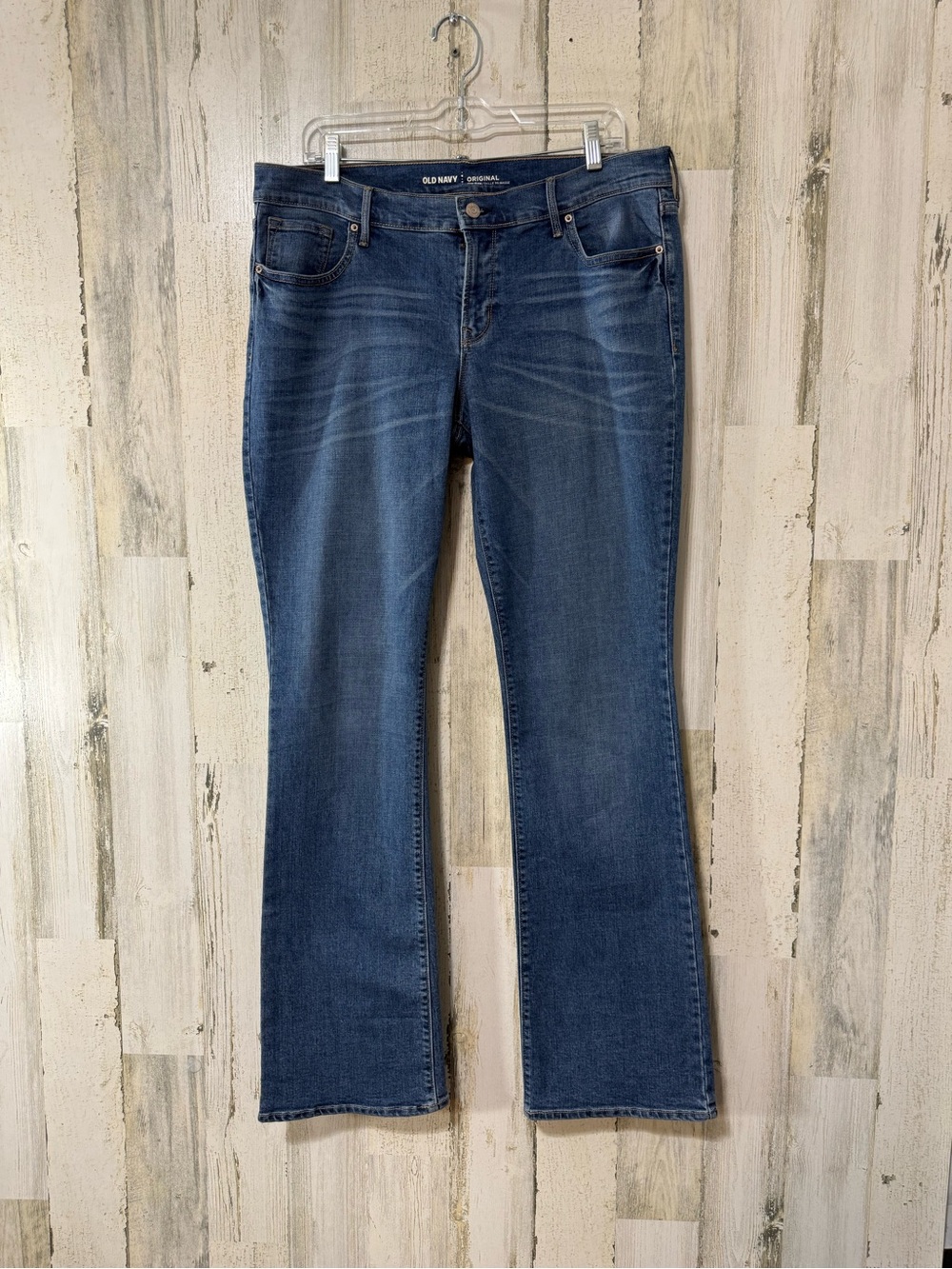 Old Navy Original Mid Rise Dark Blue Bootcut Jeans Long Length